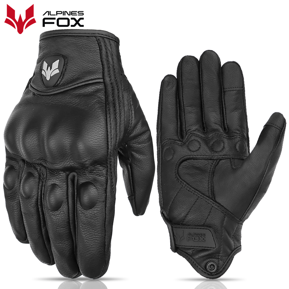 Motorcycle Gear Fox - Guantes de moto perforados de cuero