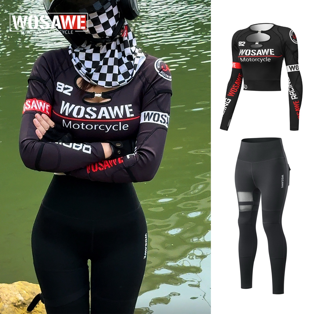 Motorcycle Gear Jacket And Pants - WOSAWE-Conjunto de chaqueta y pantalones de