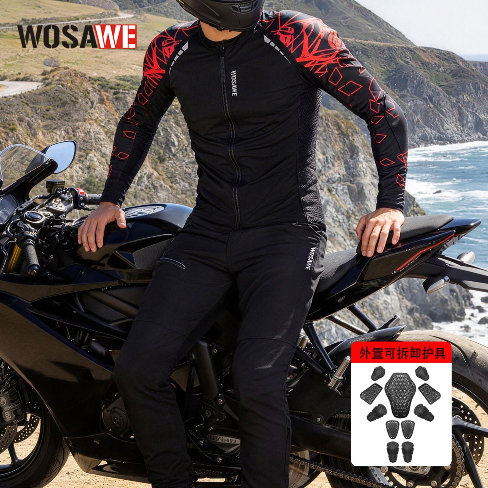 Traje de Motociclismo WOSAWE p - Motorcycle Gear Jacket And Pants reseña y precio
