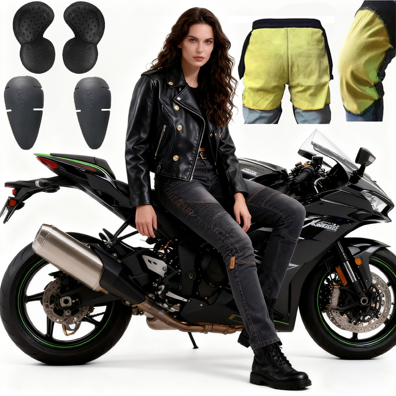 Pantalones de aramida para mot - Motorcycle Gear Women Pants reseña y precio