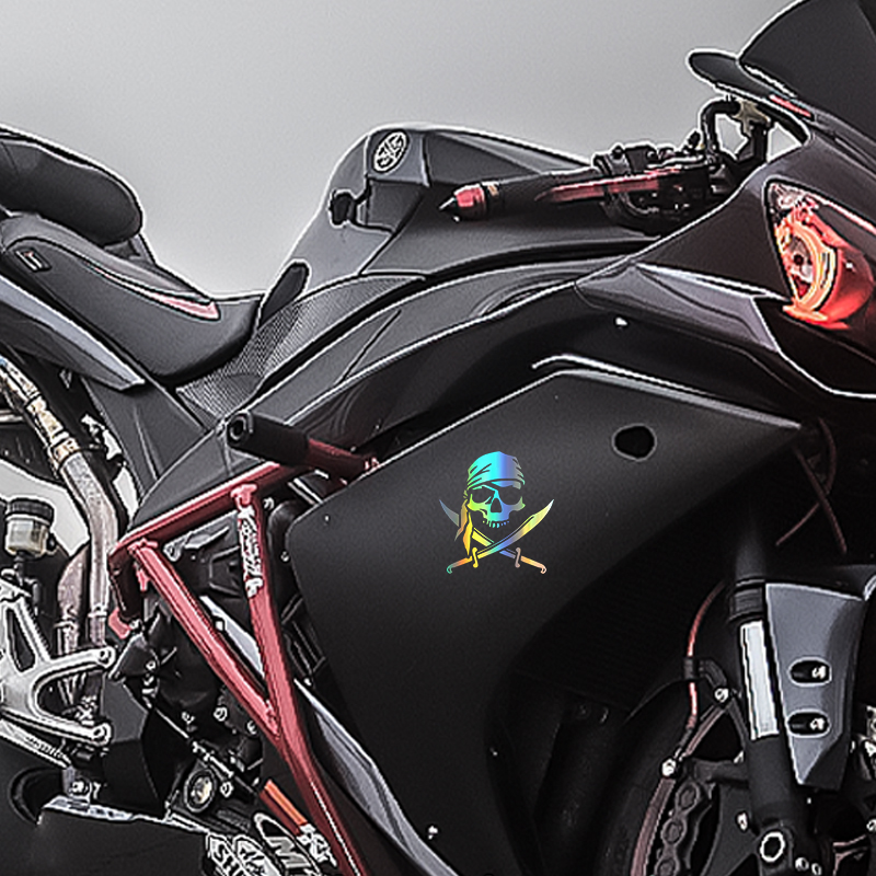 Calcomanía de calavera pirata  - Motorcycle Gear Protection reseña y precio