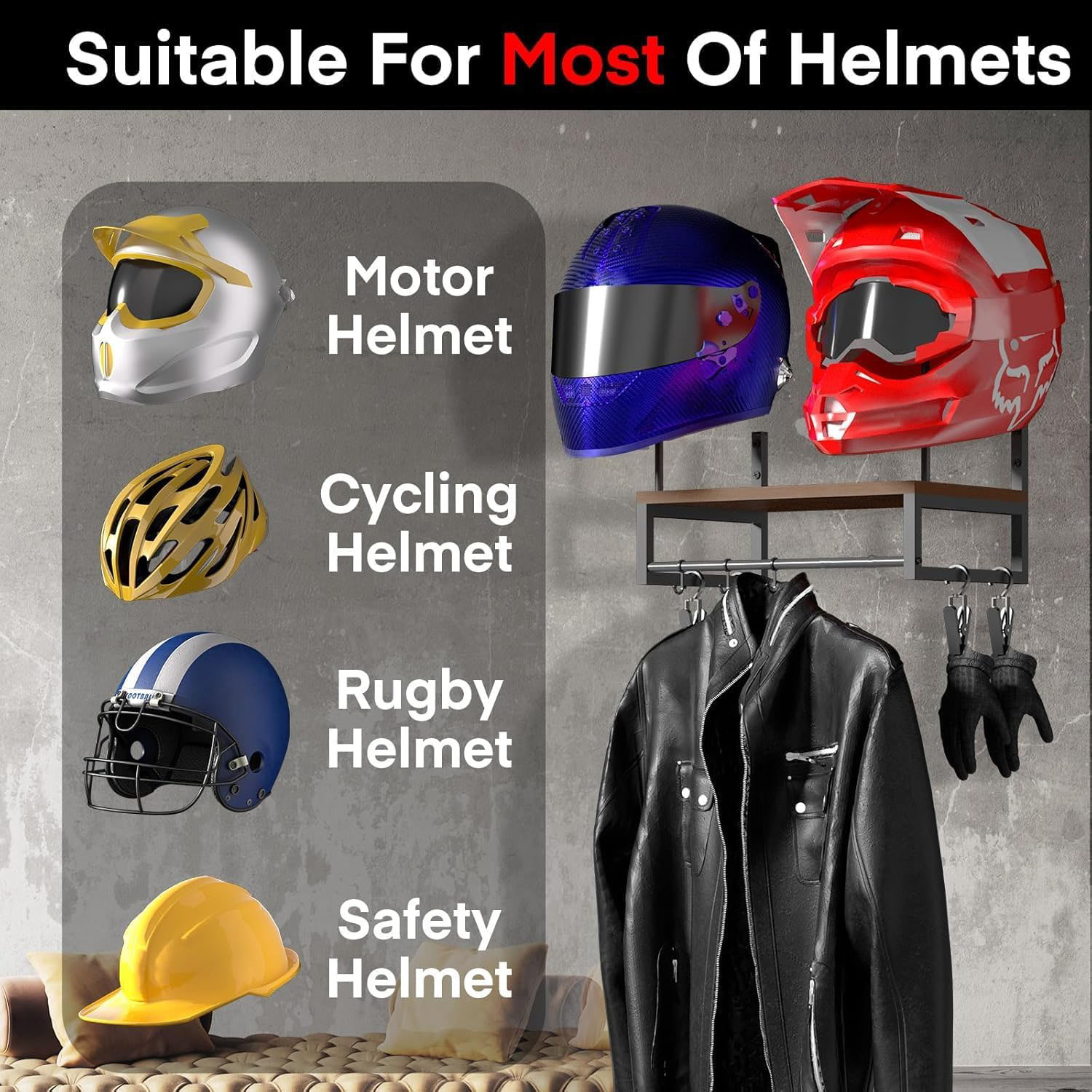Soporte de Pared para Casco de - Motorcycle Gear Hanger reseña y precio